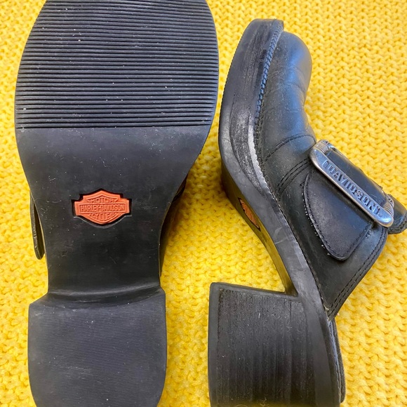 Harley Davidson Motorcycles Women's Size 6.5 Black Leather Clogs - Picture 5 of 6